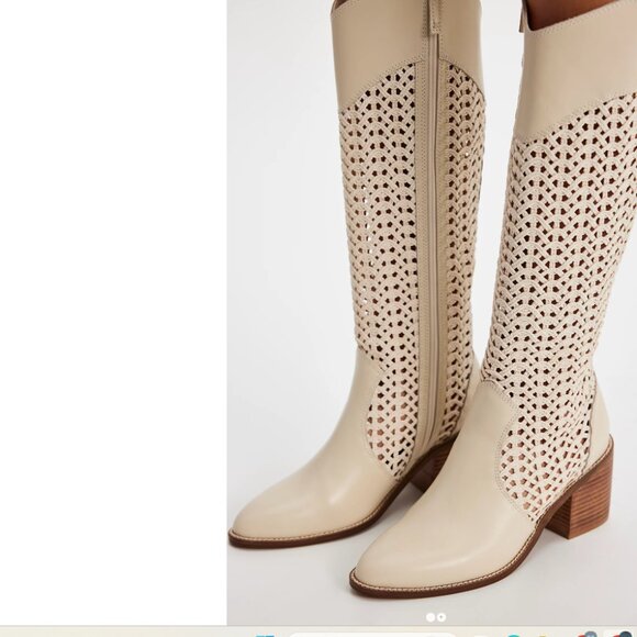 NEW KELSI DAGGER Echo Crochet High Shaft Boots in shell for women 825 8j4 - Picture 8 of 16